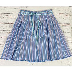 Old Navy Skirt Womans Sz 2 Stripes Side Zip A Line Multicolor Fully Lined Ribbon